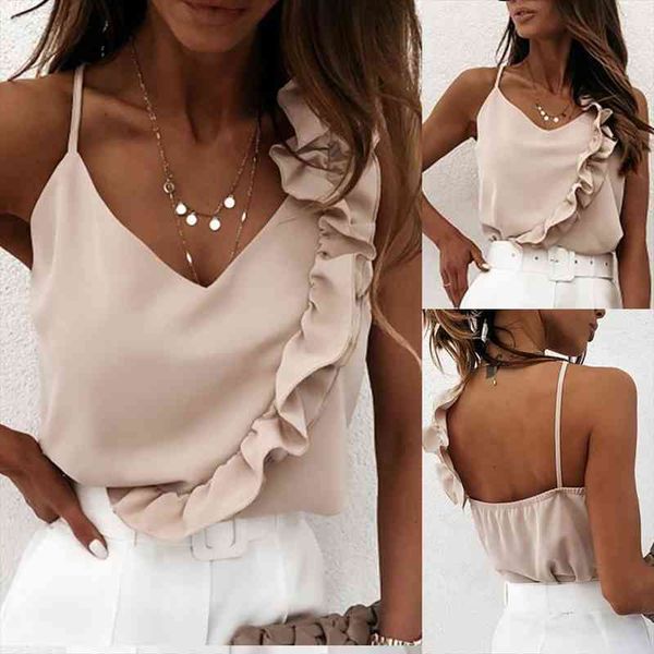 summer v neck backless blouse shirts women casual spaghetti strap ruffle blouses elegant office ladies sleeveless, White
summer v neck backless blouse shirts women casual spaghetti strap ruffle blouses elegant office ladies sleeveless, White
