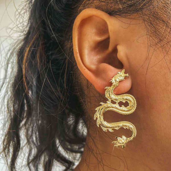 52426 ear accessories exaggerate personality cool dragon earrings fashion stud, Golden
52426 ear accessories exaggerate personality cool dragon earrings fashion stud, Golden