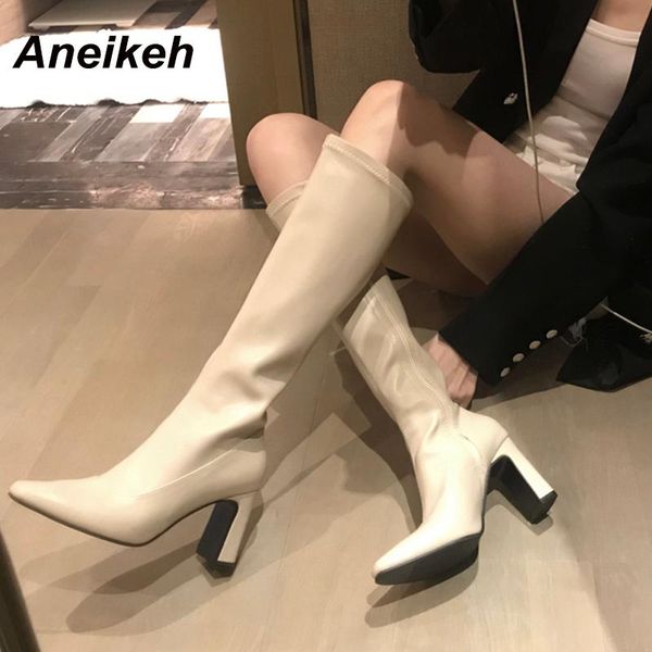 boots aneikeh fashion knee-high women 2021 spring/autumn pu sewing pointed toe square heel solid party thick zip shoes, Black
boots aneikeh fashion knee-high women 2021 spring/autumn pu sewing pointed toe square heel solid party thick zip shoes, Black