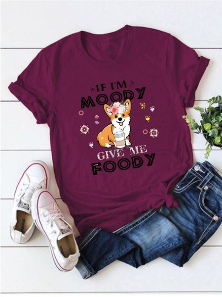 women's t-shirt if i' moody give me foody dog drink coffee women t shirt tee, White
women's t-shirt if i' moody give me foody dog drink coffee women t shirt tee, White