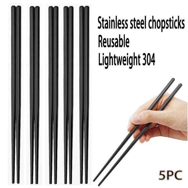5 pair reusable chopsticks metal korean chinese stainless steel chop sticks light weight chinese chopsticks metal non-slip
5 pair reusable chopsticks metal korean chinese stainless steel chop sticks light weight chinese chopsticks metal non-slip