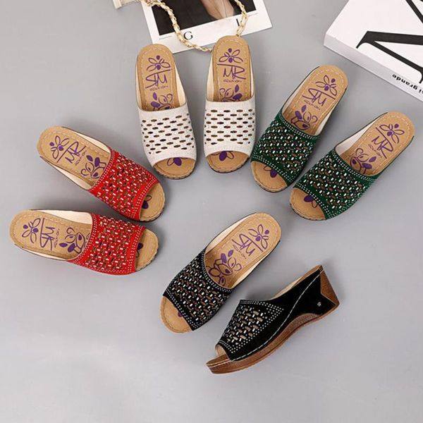 slippers women ladies casual hollow out crystal platforms wedges slides shoes summer beach plus size d10#, Black
slippers women ladies casual hollow out crystal platforms wedges slides shoes summer beach plus size d10#, Black