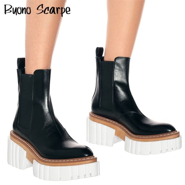 genuine leather women ankle boots high heel black platform shoes thick sole slip on woman casual chelsea boots british 211103
genuine leather women ankle boots high heel black platform shoes thick sole slip on woman casual chelsea boots british 211103