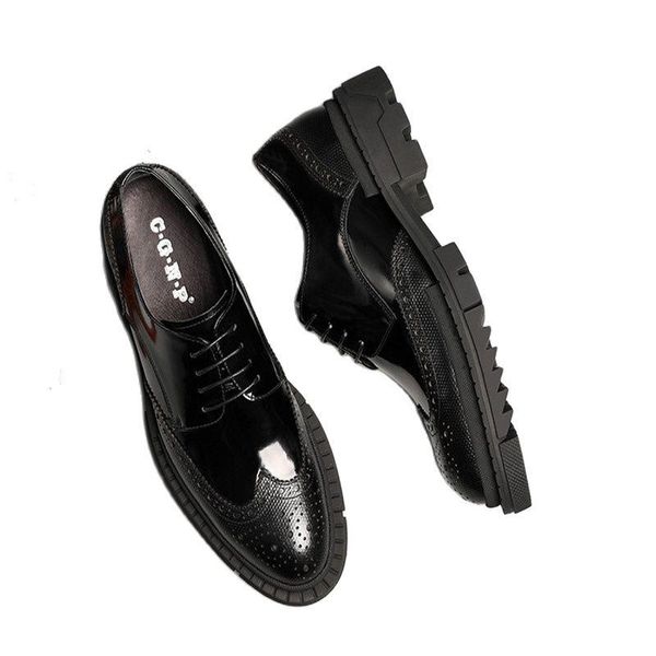 dress shoes british business man, leather carved lacquer shoes, thick-soled round head, breathable, wedding love, Black
dress shoes british business man, leather carved lacquer shoes, thick-soled round head, breathable, wedding love, Black