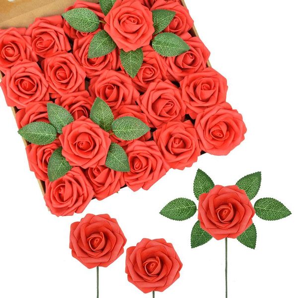 decorative flowers & wreaths 29pcs/box foam rose flower heads and leaves wedding decoration artificial fake leaf home decor bridal bouquet d
decorative flowers & wreaths 29pcs/box foam rose flower heads and leaves wedding decoration artificial fake leaf home decor bridal bouquet d