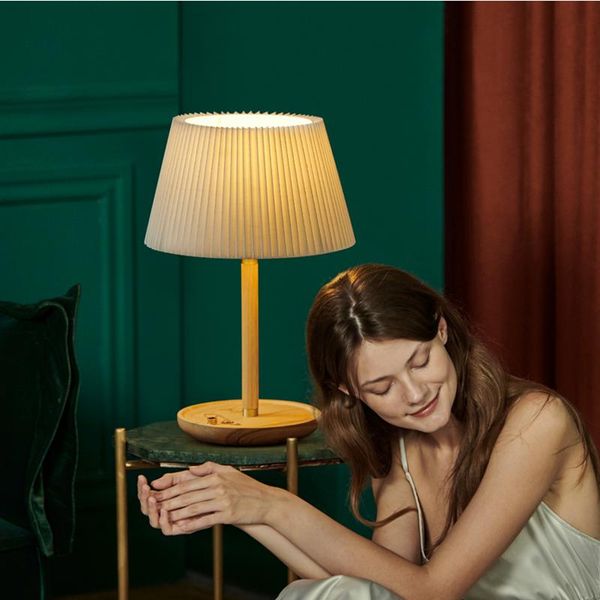 nordic table lamp bedroom warm solid wood new chinese style simple modern pleated retro wireless charging touch bedside lamp
nordic table lamp bedroom warm solid wood new chinese style simple modern pleated retro wireless charging touch bedside lamp