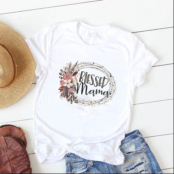 women lady t shirt blessed mams flower printed tshirt ladies short sleeve tee shirt women female clothes graphic t shirt, White
women lady t shirt blessed mams flower printed tshirt ladies short sleeve tee shirt women female clothes graphic t shirt, White