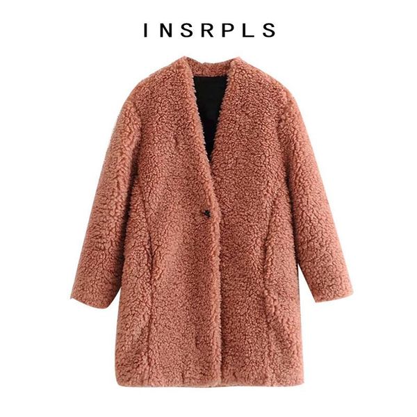 women's fur & faux insrpls women fashion thick warm teddy coat vintage long sleeve pockets female outerwear chic overcoat, Black
women's fur & faux insrpls women fashion thick warm teddy coat vintage long sleeve pockets female outerwear chic overcoat, Black