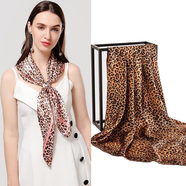 scarves leopard print neckerchief women silk square scarf bandana hijab 90*90cm shawl wraps headband hair hand bag wrist echarpe 2021, Blue;gray
scarves leopard print neckerchief women silk square scarf bandana hijab 90*90cm shawl wraps headband hair hand bag wrist echarpe 2021, Blue;gray