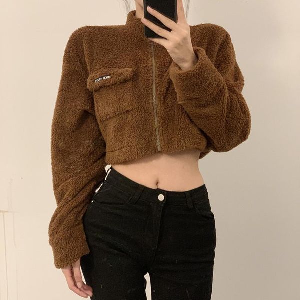 women's hoodies & sweatshirts ladies autumn winter short coats girls leisure style temperament solid color stand collar fluffy long sle, Black
women's hoodies & sweatshirts ladies autumn winter short coats girls leisure style temperament solid color stand collar fluffy long sle, Black