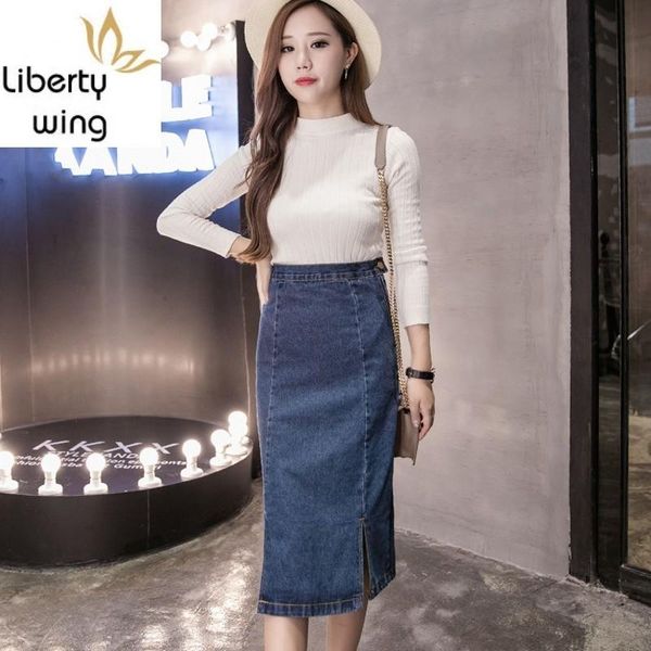 skirts korean ladies high waist jeans skirt straight slit office work women slim fit casual denim saia zip mid calf long faldas mujer, Black
skirts korean ladies high waist jeans skirt straight slit office work women slim fit casual denim saia zip mid calf long faldas mujer, Black