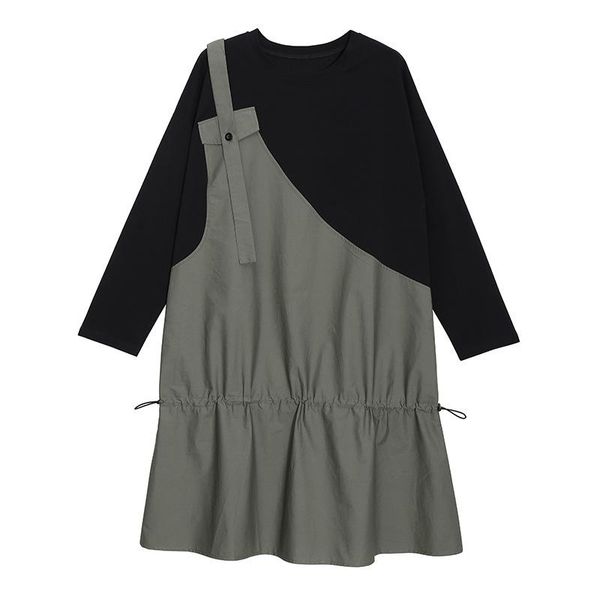 casual dresses oversize drawstring panelled dress autumn 2021 women loose spliced ruffles full sleeve o-neck collar fashion, Black;gray
casual dresses oversize drawstring panelled dress autumn 2021 women loose spliced ruffles full sleeve o-neck collar fashion, Black;gray