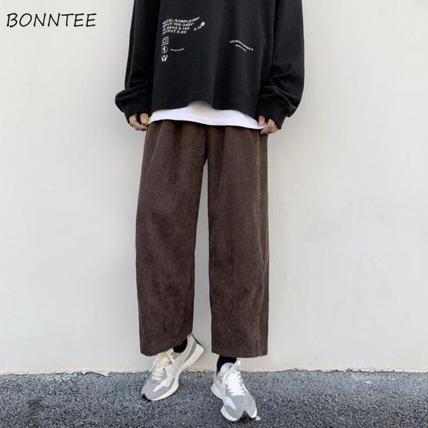 men's pants spring casual men loose corduroy wide leg elastic waist trousers straight korean style vintage all-match streetwear teens, Black
men's pants spring casual men loose corduroy wide leg elastic waist trousers straight korean style vintage all-match streetwear teens, Black