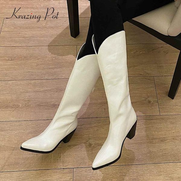 boots krazing pot 2021 winter natural leather nightclub thick high heel pointed toe slip on dress dating knee l22, Black
boots krazing pot 2021 winter natural leather nightclub thick high heel pointed toe slip on dress dating knee l22, Black