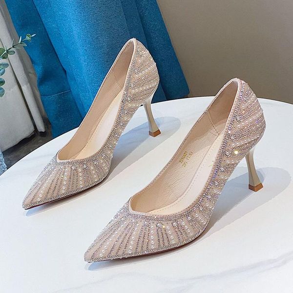 dress shoes pink thin heel single pointed toe shallow mouth women high heels pearls princess wedding party elegant office, Black
dress shoes pink thin heel single pointed toe shallow mouth women high heels pearls princess wedding party elegant office, Black
