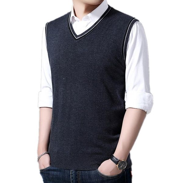 men's vests 2021 knitted wool vest cotton soft comfortable youth v neck solid color knit sweater waistcoat, Black;white
men's vests 2021 knitted wool vest cotton soft comfortable youth v neck solid color knit sweater waistcoat, Black;white