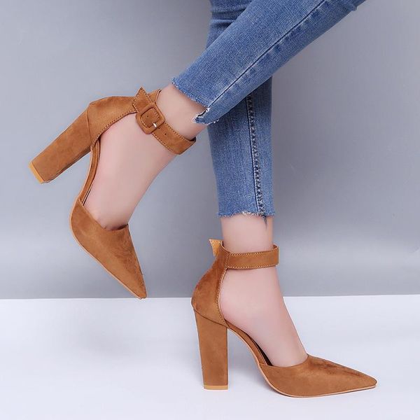 fashion plus size thick heel high heel buckle single shoes women comfortable suede elegant pointed toe office lady sandals pumps, Black
fashion plus size thick heel high heel buckle single shoes women comfortable suede elegant pointed toe office lady sandals pumps, Black