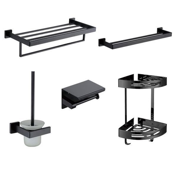 bath accessory set matte black stainless steel bathroom hardware accessories for organizer wall mounted towel bar shelf hook paper holder
bath accessory set matte black stainless steel bathroom hardware accessories for organizer wall mounted towel bar shelf hook paper holder