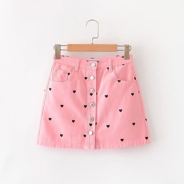 skirts denim half skirt female pink short front buttoned high waist thinner love printed a-line y2k, Black
skirts denim half skirt female pink short front buttoned high waist thinner love printed a-line y2k, Black