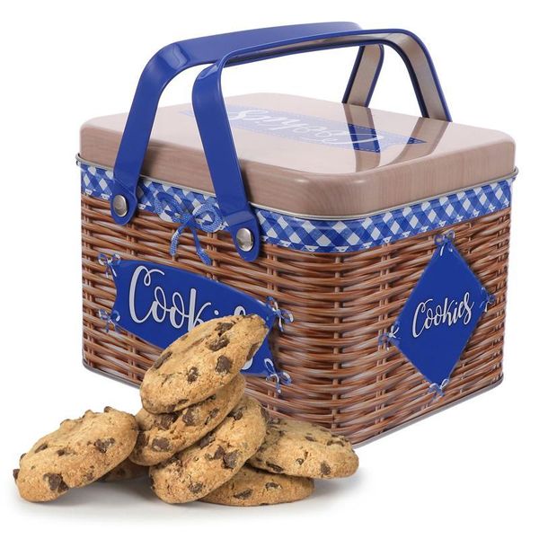 1pc imitation rattan hand-held cookies box creative tinplate candy storage box exquisite 3d imitation rattan woven patterns
1pc imitation rattan hand-held cookies box creative tinplate candy storage box exquisite 3d imitation rattan woven patterns