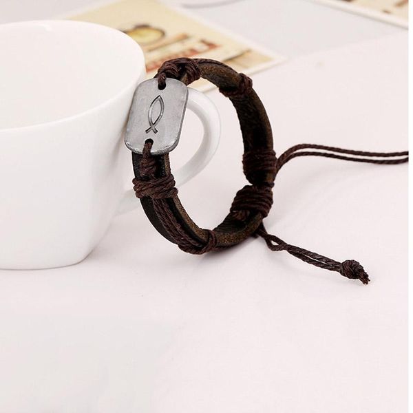 charm bracelets alloy vintage handmade punk woven rope leather bracelet for women or men christian prayer jewelry adjustable wristband, Golden;silver
charm bracelets alloy vintage handmade punk woven rope leather bracelet for women or men christian prayer jewelry adjustable wristband, Golden;silver