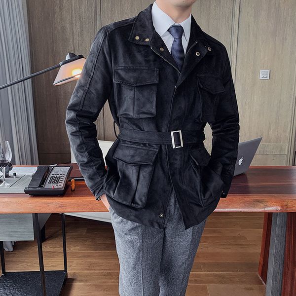 Quality New Fine Fitting Single Men's Clothes Whole Game Multi Pockets Turn Down Collar Jack 0NZJ, Black;brown
Quality New Fine Fitting Single Men's Clothes Whole Game Multi Pockets Turn Down Collar Jack 0NZJ, Black;brown