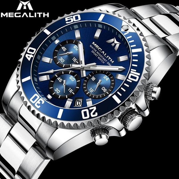 wristwatches megalith fashion quartz watches men chronograph sport waterproof stainless steel watch clock gift for man relogio masculino 804, Slivery;brown
wristwatches megalith fashion quartz watches men chronograph sport waterproof stainless steel watch clock gift for man relogio masculino 804, Slivery;brown