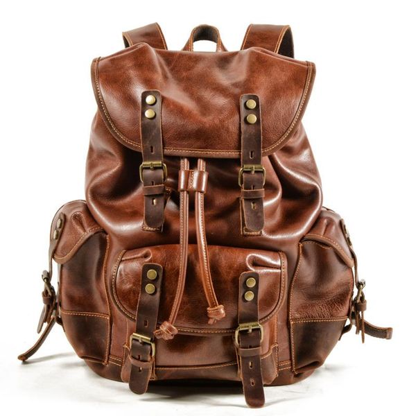 backpack 2021 vintage men's large capacity leather mountaineering backpacks for teenage travel school shoulder bag
backpack 2021 vintage men's large capacity leather mountaineering backpacks for teenage travel school shoulder bag