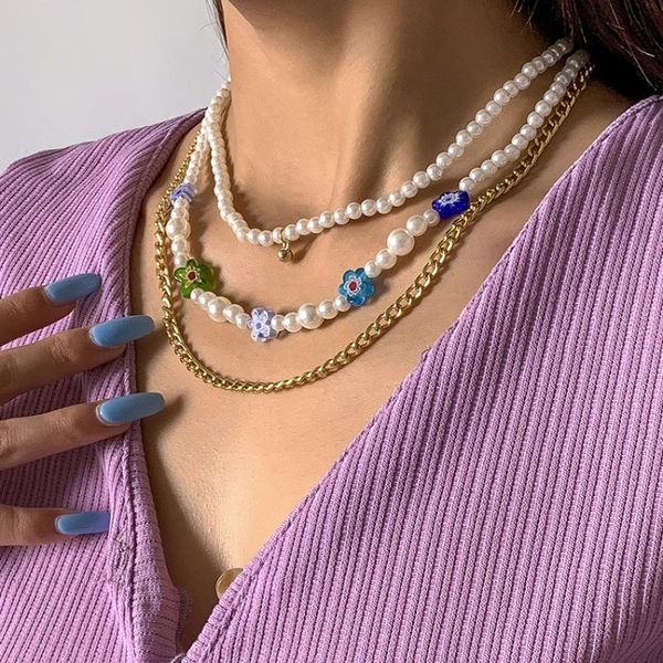 chains ethnic style colored glaze flower round bead chain necklace creative imitation pearl metal for female wholesale, Silver
chains ethnic style colored glaze flower round bead chain necklace creative imitation pearl metal for female wholesale, Silver