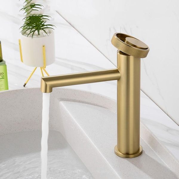 bathroom sink faucets luxury 100% brass brushed gold faucet art design cold basin mixer round handle dual control
bathroom sink faucets luxury 100% brass brushed gold faucet art design cold basin mixer round handle dual control