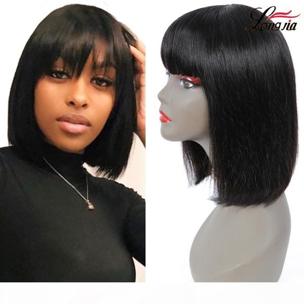 short bob wig with bangs brazilian remy human hair wig with bangs density 150% non lace wig for women, Black;brown
short bob wig with bangs brazilian remy human hair wig with bangs density 150% non lace wig for women, Black;brown
