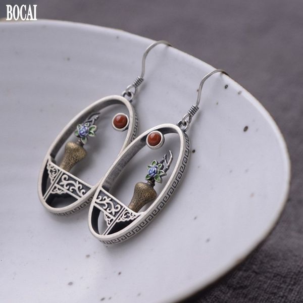 2021 new s925 pure sier creative design female fashionable chinese style burnt blue flower arrangement guanyin bottle earrings tajl, Silver
2021 new s925 pure sier creative design female fashionable chinese style burnt blue flower arrangement guanyin bottle earrings tajl, Silver