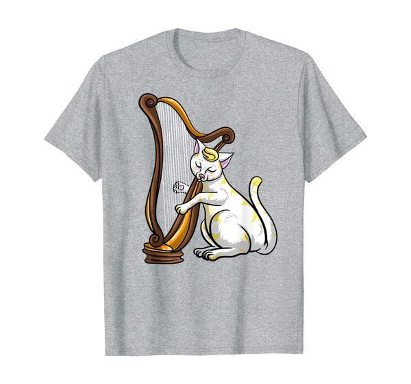 funny cat playing harp | cool love animal lyre musician gift t-shirt, White;black
funny cat playing harp | cool love animal lyre musician gift t-shirt, White;black