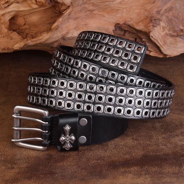 belts cetiri heavy metal punk belt double/single row hole eyelet waistband grain genuine leather for men, Black;brown
belts cetiri heavy metal punk belt double/single row hole eyelet waistband grain genuine leather for men, Black;brown