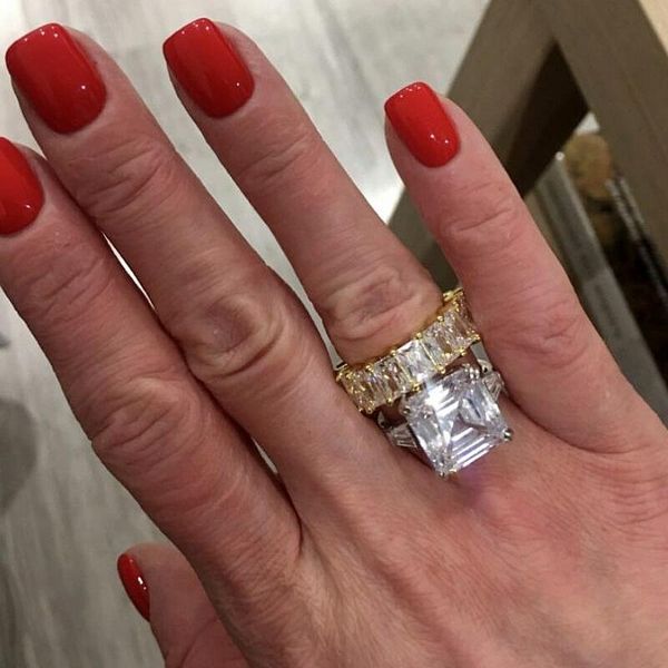 wedding rings luxury promise ring 925 sterling silver asscher cut 6ct cz stone engagement band for women bridal jewelry, Slivery;golden
wedding rings luxury promise ring 925 sterling silver asscher cut 6ct cz stone engagement band for women bridal jewelry, Slivery;golden