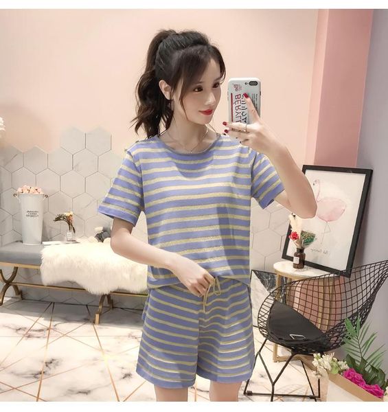 women's tracksuits silk stripe t - shirt shorts leisure suit 2021 summer air ice thin two piece 0062(pearl diary), Gray
women's tracksuits silk stripe t - shirt shorts leisure suit 2021 summer air ice thin two piece 0062(pearl diary), Gray