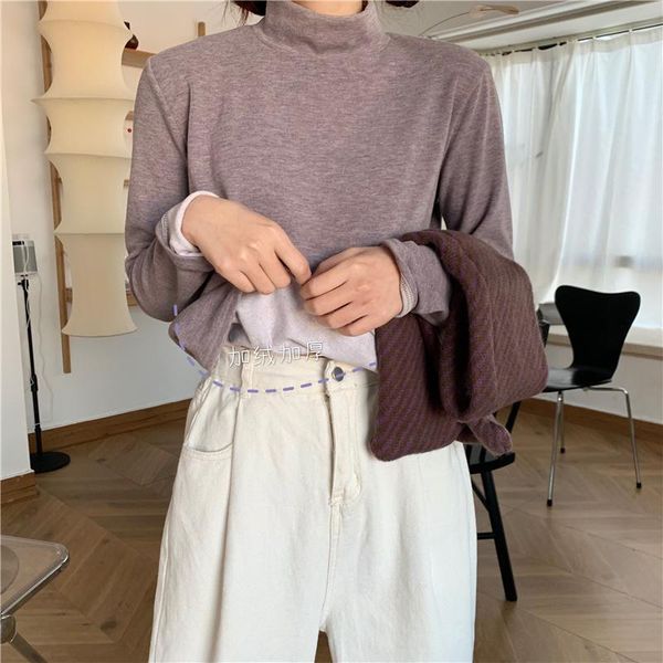women's sweaters half high neck plush thickened bottoming shirt winter 2021 slim long sleeve t-shirt solid color inner top, White;black
women's sweaters half high neck plush thickened bottoming shirt winter 2021 slim long sleeve t-shirt solid color inner top, White;black