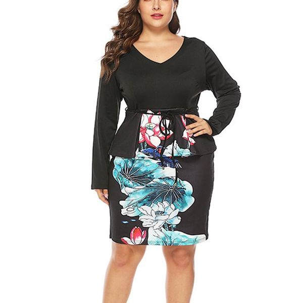 casual dresses women's plus size dress v neck floral print long sleeve patchwork party elegant bodycon vestidos femme, Black;gray
casual dresses women's plus size dress v neck floral print long sleeve patchwork party elegant bodycon vestidos femme, Black;gray