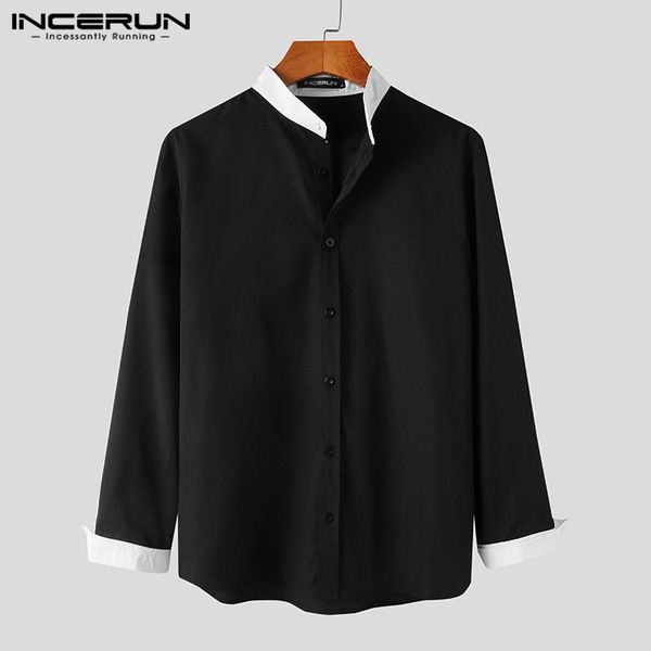 incerun men shirt patchwork long sleeve stand collar button casual business shirts 2021 spring fashion streetwear camisas s-5xl, White;black
incerun men shirt patchwork long sleeve stand collar button casual business shirts 2021 spring fashion streetwear camisas s-5xl, White;black