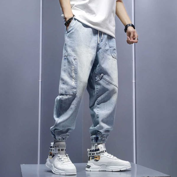 summer casual loose jeans men's harem cropped pants fashion patchwork male jeans korea style ankle-length denim trousers x0621, Blue
summer casual loose jeans men's harem cropped pants fashion patchwork male jeans korea style ankle-length denim trousers x0621, Blue