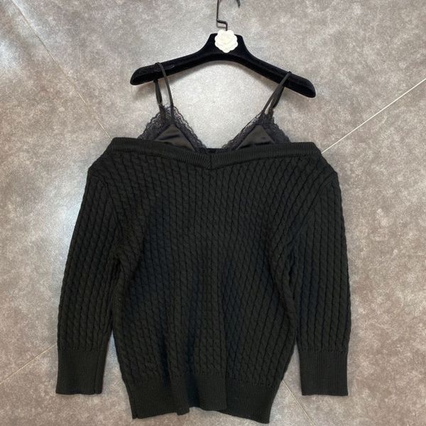 2021 Spring Fresh Arrivals Black Solid Color Sew Slingshot Lasso Off the Shoulder Long Sleeve Knit Sweater G2pj, White;black
2021 Spring Fresh Arrivals Black Solid Color Sew Slingshot Lasso Off the Shoulder Long Sleeve Knit Sweater G2pj, White;black