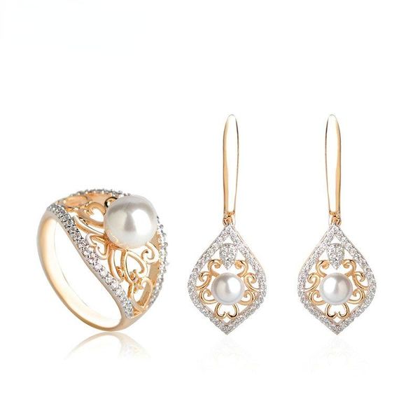 earrings & necklace blucome exquisite hollow flower ring jewelry sets simulated pearl cubic zirconia brass women elegant aretes bijoux, Silver
earrings & necklace blucome exquisite hollow flower ring jewelry sets simulated pearl cubic zirconia brass women elegant aretes bijoux, Silver