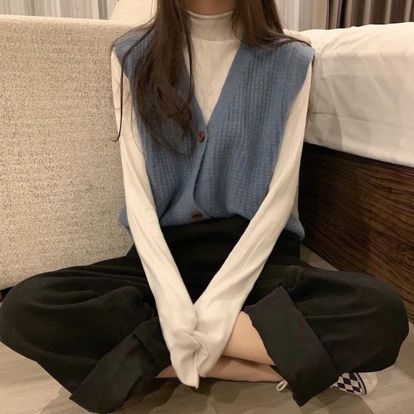 women's vests 2021 fashion vest for women autumn winter solid v-neck single breasted waistcoat casual sleeveless sweater, Black;white
women's vests 2021 fashion vest for women autumn winter solid v-neck single breasted waistcoat casual sleeveless sweater, Black;white