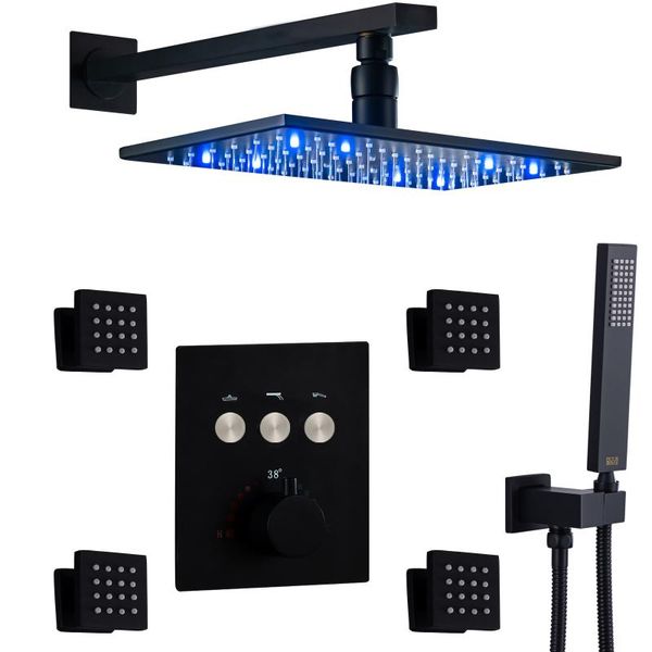 bathroom shower sets black rain head with handheld spray wall mounted 8 x 12 inch thermostatic led rainfall system brass massage body j
bathroom shower sets black rain head with handheld spray wall mounted 8 x 12 inch thermostatic led rainfall system brass massage body j