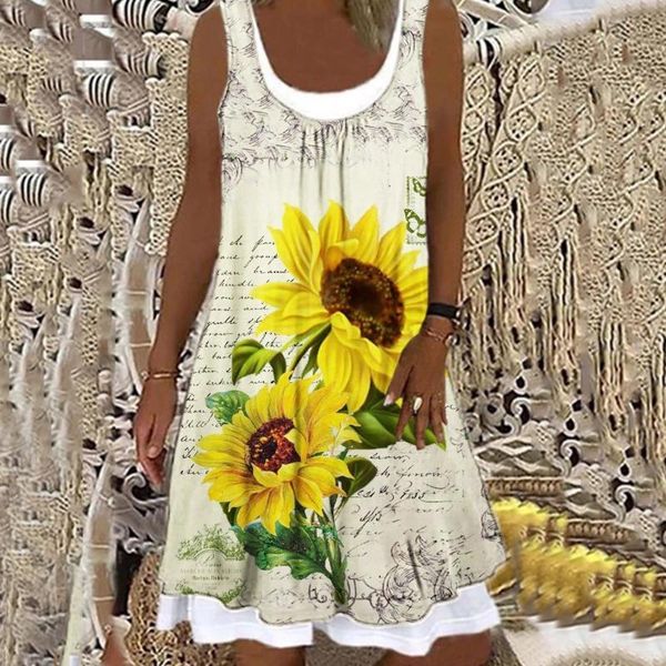casual dresses sunflower print dress women o neck beach summer short sleeveless fake two-piece vestido de mujer #g2, Black;gray
casual dresses sunflower print dress women o neck beach summer short sleeveless fake two-piece vestido de mujer #g2, Black;gray