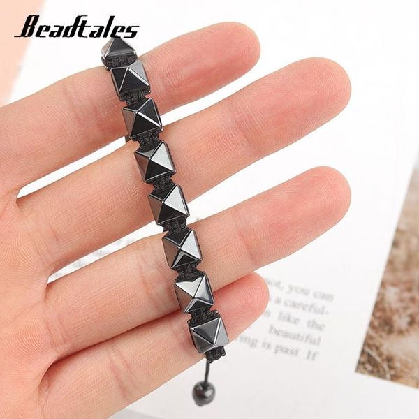 beaded, strands beadtales 18-26cm adjustable triangle hematite bracelet for men women essential oils diffuser natural stone beads chain, Black
beaded, strands beadtales 18-26cm adjustable triangle hematite bracelet for men women essential oils diffuser natural stone beads chain, Black