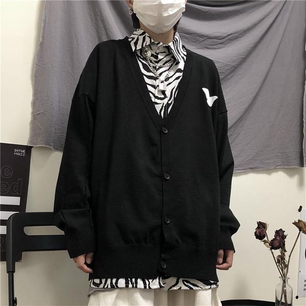 men's sweaters plus velvet thick sweater korean knit trend on clothes coat cardigan, White;black
men's sweaters plus velvet thick sweater korean knit trend on clothes coat cardigan, White;black