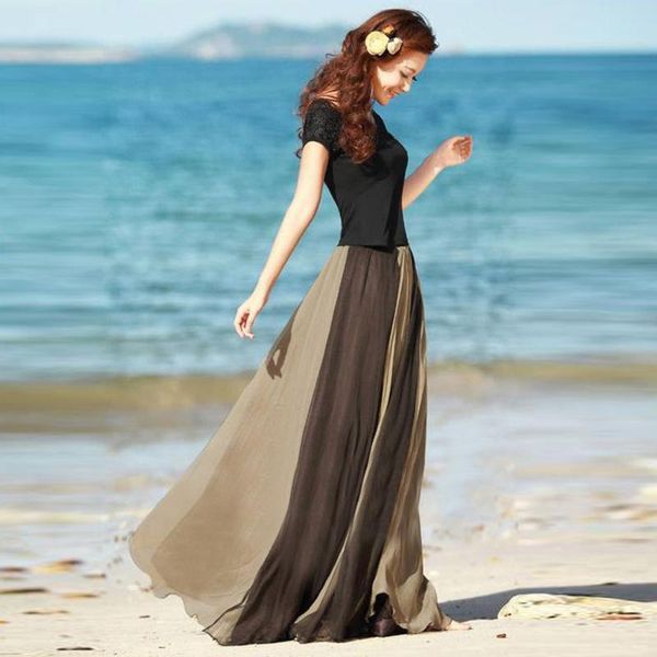 skirts 2022 fashion women full circle skirt flowing color matching chiffon bohemian womens long pleated faldas, Black
skirts 2022 fashion women full circle skirt flowing color matching chiffon bohemian womens long pleated faldas, Black