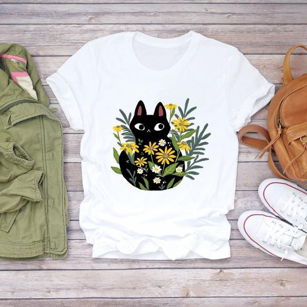 women cat flower cartoon short sleeve fashion clothing summer shirt t-shirts t graphic female ladies womens tee t-shirt, White
women cat flower cartoon short sleeve fashion clothing summer shirt t-shirts t graphic female ladies womens tee t-shirt, White