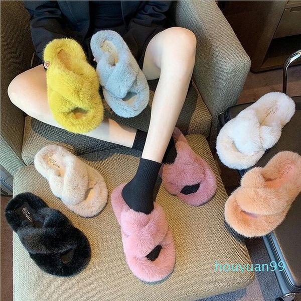 2021 fur slippers women rabbit hair big hairy women's fashion casual open toe cross flip flop shoes autumn and winter, Black
2021 fur slippers women rabbit hair big hairy women's fashion casual open toe cross flip flop shoes autumn and winter, Black